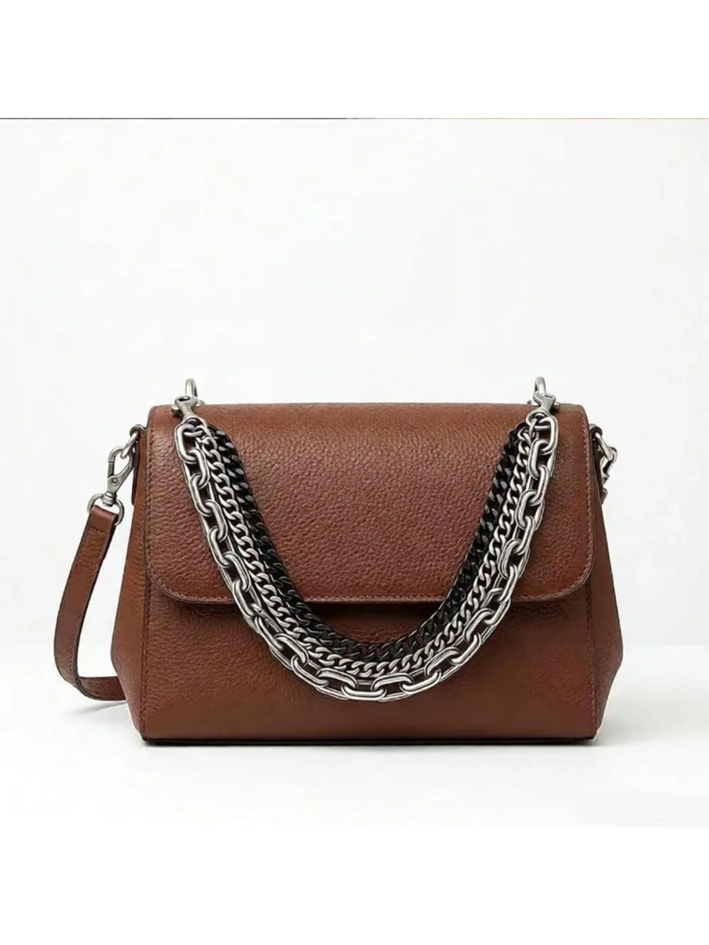 Trendy Two-Tone Gold Bag Charm Chain & Key Pendant - Vintage Jewelry Gift for
